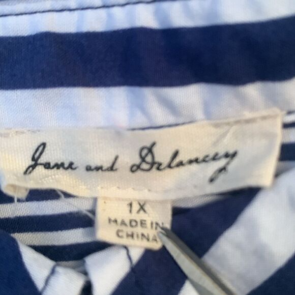 Jane Delaney Rayon Striped Roll Up Size 1X - Picture 8 of 9